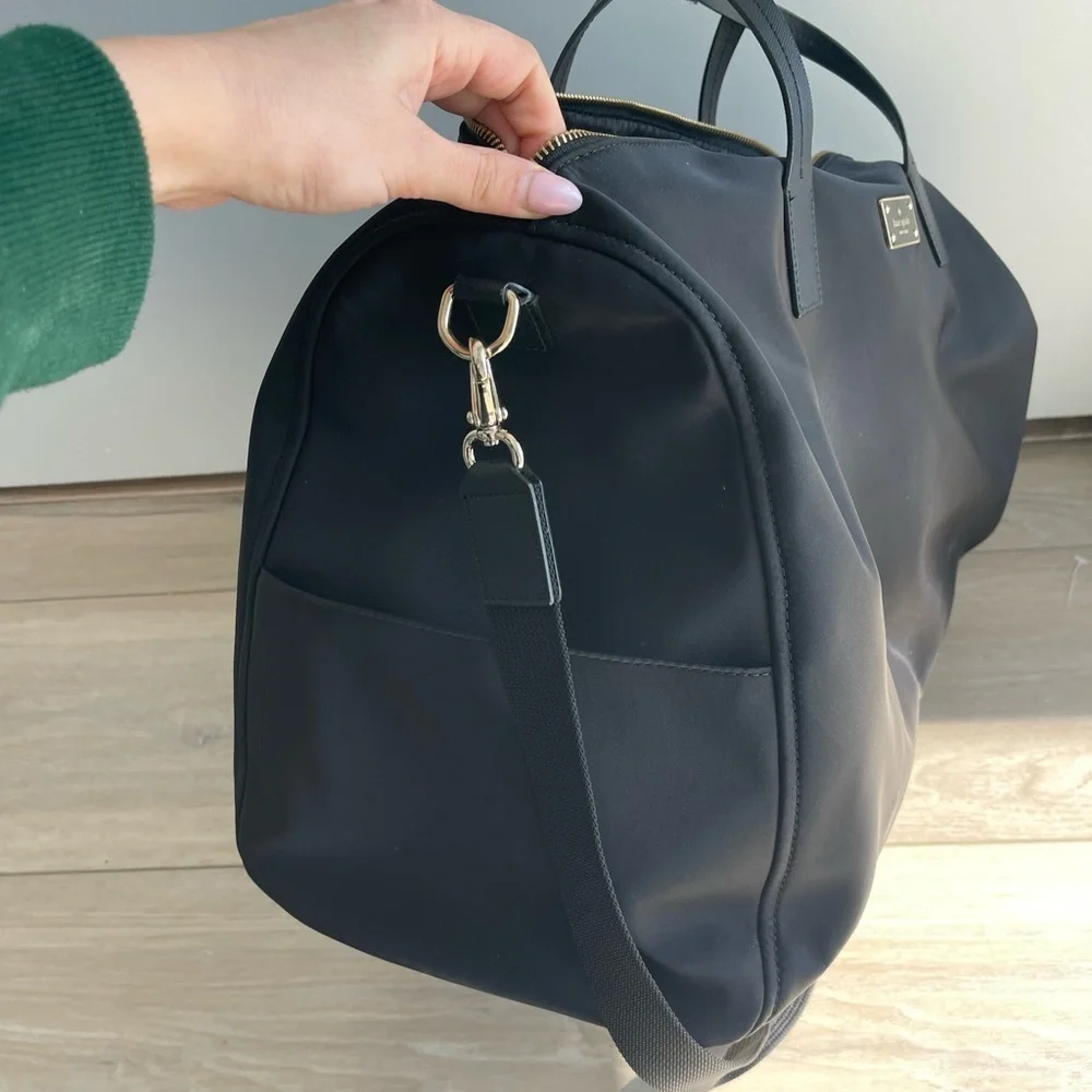 Kate Spade Black Nylon Duffle Bag Weekender